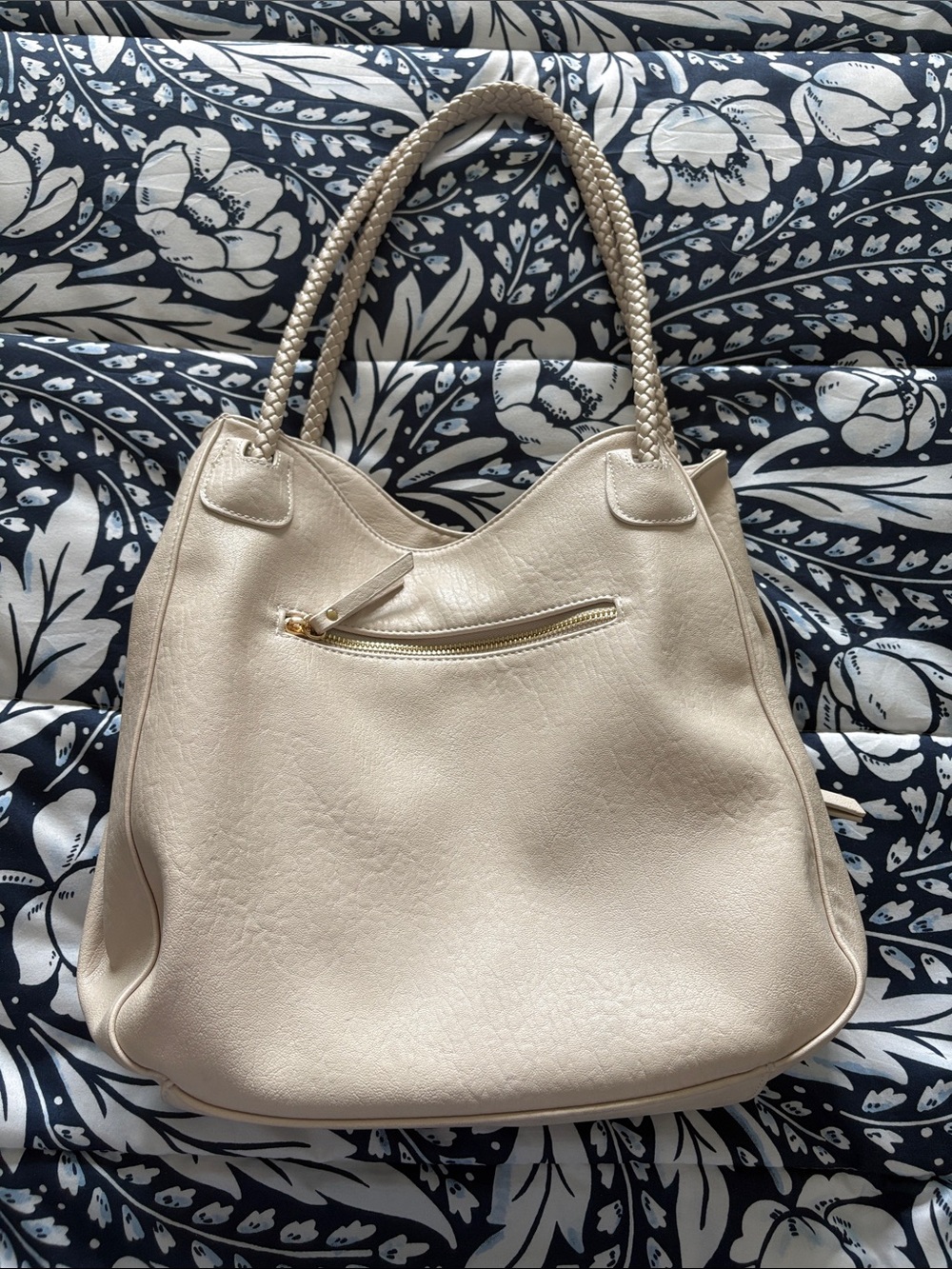 Antik Kraft Cream Shoulder Bag with Braided Handles